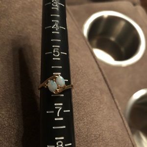 Antique 10 Kt gold Double Opal Ring